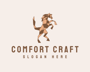 Horse Origami Craft logo design