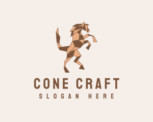 Horse Origami Craft logo design