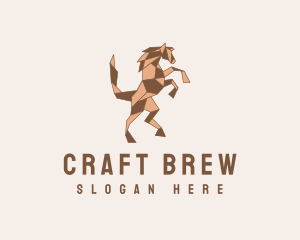 Horse Origami Craft logo design