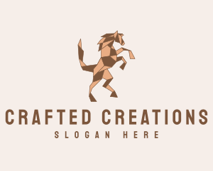 Horse Origami Craft logo design