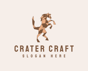 Horse Origami Craft logo design