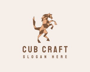 Horse Origami Craft logo design