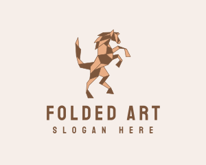 Horse Origami Craft logo design