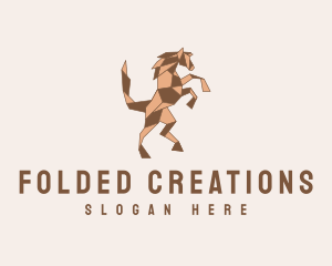 Horse Origami Craft logo design