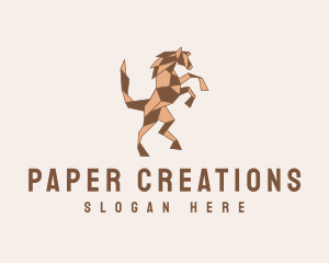 Papercraft - Horse Origami Craft logo design