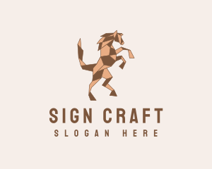 Horse Origami Craft logo design