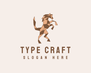 Horse Origami Craft logo design