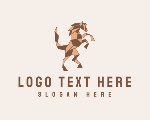 Origami - Horse Origami Craft logo design