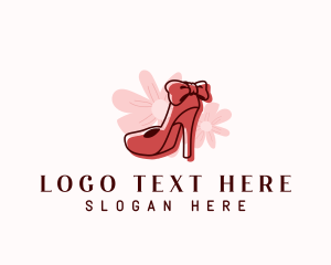 Slippers - Elegant Flower Stiletto logo design