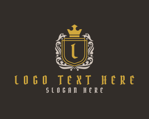 Luxe - Gothic Shield Crown logo design