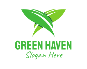 Green Leaves Nature logo design