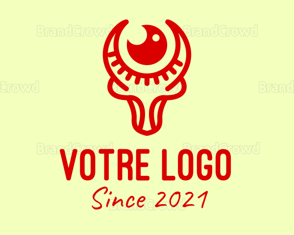 Red Ox Zodiac Sign Logo