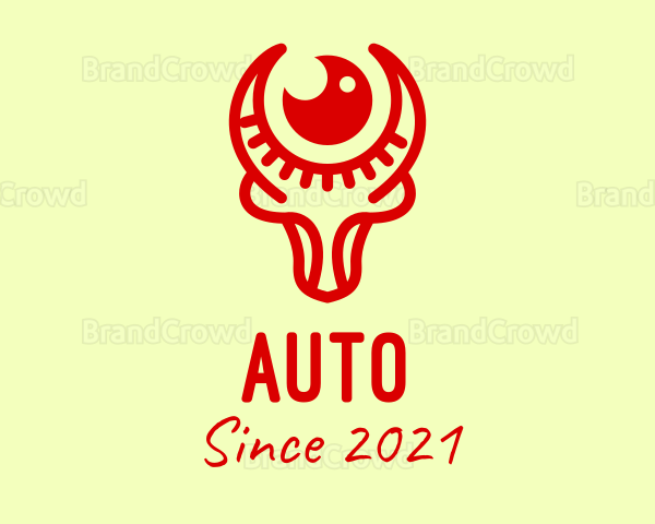 Red Ox Zodiac Sign Logo