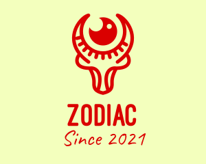 Red Ox Zodiac Sign logo design