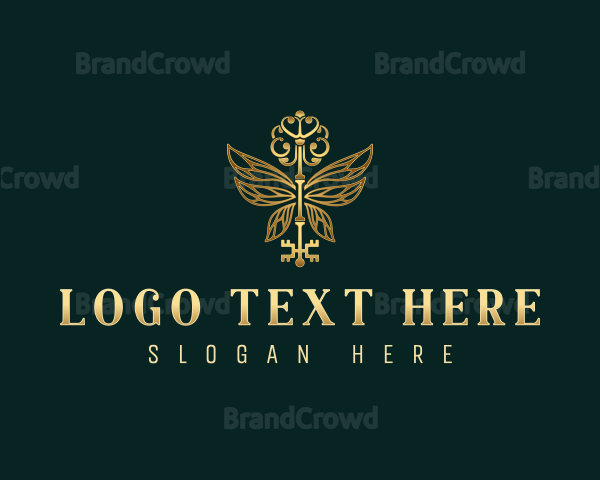 Elegant Butterfly Key Logo