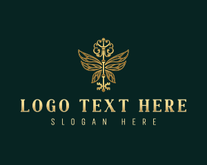 Luxury - Elegant Butterfly Key logo design