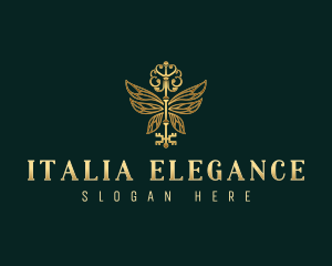 Elegant Butterfly Key logo design