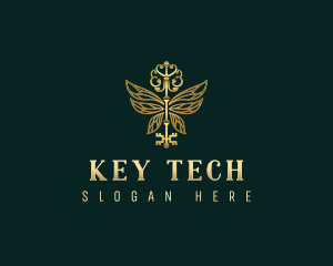 Elegant Butterfly Key logo design