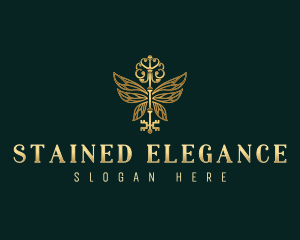 Elegant Butterfly Key logo design