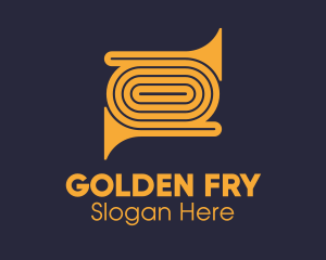 Golden Trumpet Instrument logo design