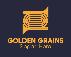 Golden Trumpet Instrument logo design