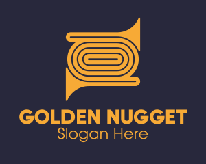 Golden Trumpet Instrument logo design