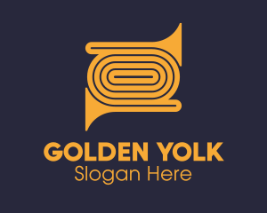 Golden Trumpet Instrument logo design