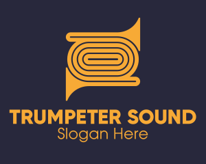 Trumpeter - Golden Trumpet Instrument logo design