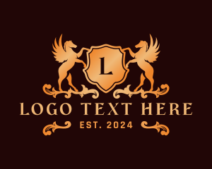 Winery - Luxury Pegasus Crest logo design