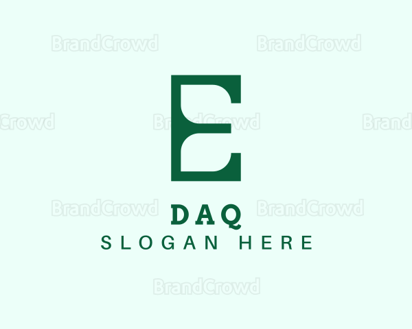 Green Environment Letter E Logo