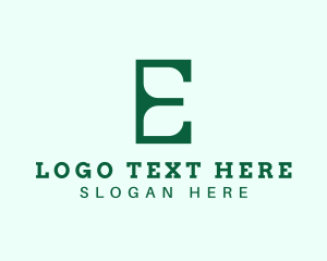 Vegan - Green Environment Letter E logo design