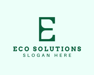 Green Environment Letter E logo design