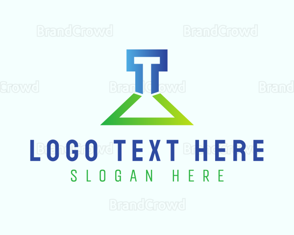 Letter T Lab Flask Logo