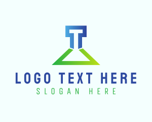 Letter T Lab Flask  Logo