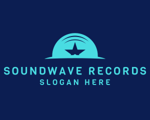 Record - Star Vinyl Record logo design