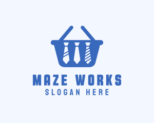 Necktie Shopping Basket logo design