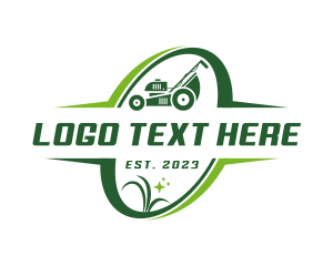 Organic - Lawn Mower Garden logo design