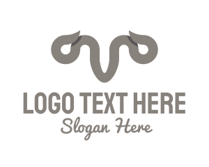 Bull - Gray Generic Horns logo design