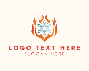 Flame - Flame Heat Snowflake logo design