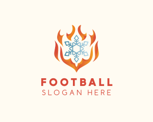 Thermal - Flame Heat Snowflake logo design