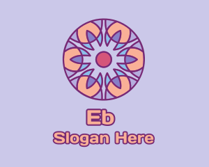 Stained Glass Flower Pattern Logo