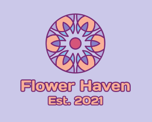 Stained Glass Flower Pattern logo design