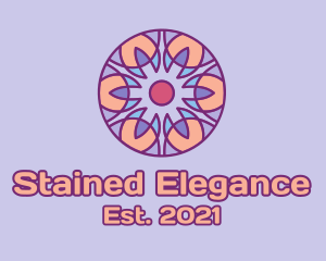 Stained Glass Flower Pattern logo design