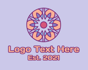 Purple - Stained Glass Flower Pattern logo design