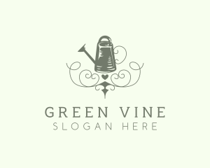 Vine Plant Watering Can logo design