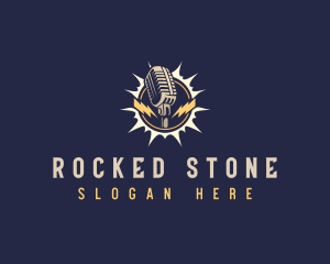 Rock Music Microphone logo design