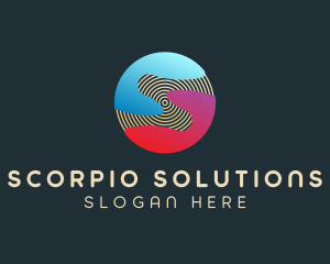 Gradient Sphere Letter S logo design