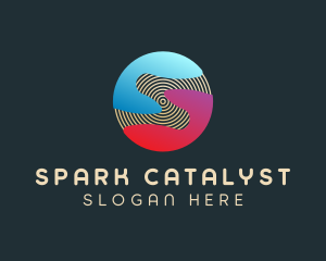 Gradient Sphere Letter S logo design