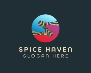 Gradient Sphere Letter S logo design