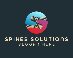 Gradient Sphere Letter S logo design